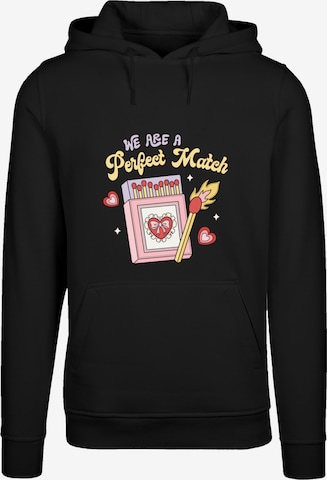 Sweat-shirt 'We Are A Perfect Match Love' F4NT4STIC en noir : devant