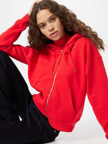 TOMMY HILFIGER Zip-Up Hoodie in Red