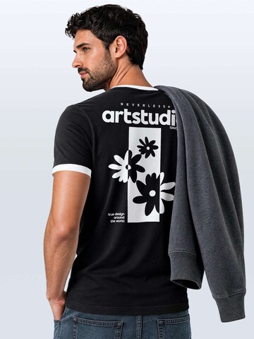 Neverless Shirt 'Artstudio Flowers' in Black