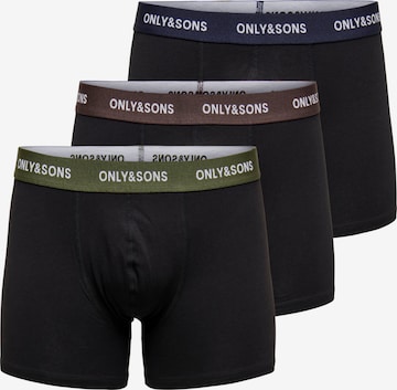 Only & Sons - Calzoncillo boxer 'Fitz' en negro: frente