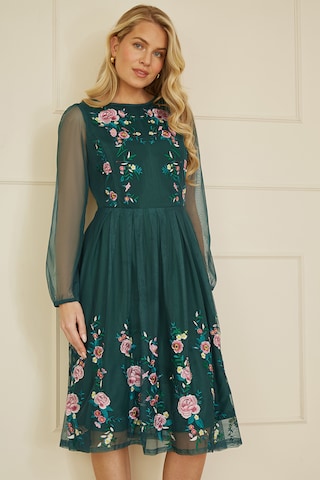 Yumi Kleid in Grün: Vorderseite
