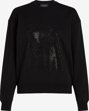 juoda Karl Lagerfeld Megztinis be užsegimo ' Kameo Rhinestone ': priekis