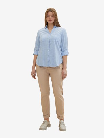 Tom Tailor Women + Bluse in Blau