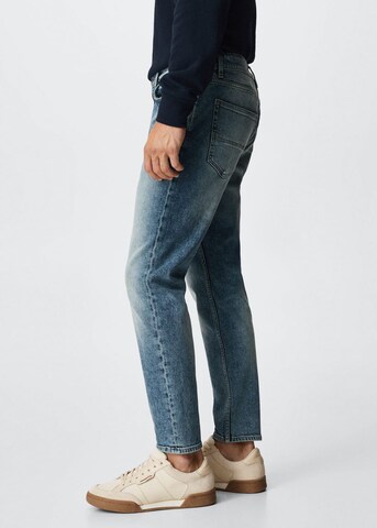 MANGO MAN Tapered Jeans 'Tom' in Blue