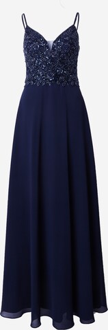 Robe de soirée Laona en bleu : devant