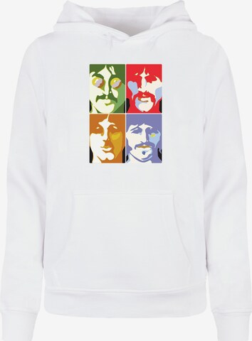 Merchcode Sweatshirt 'Beatles -  Color Heads' in White: front