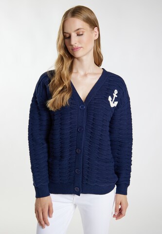 DreiMaster Maritim Gebreid vest in Blauw: voorkant