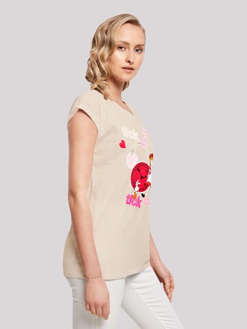 F4NT4STIC Shirt 'Alice im Wunderland Tick Tock' in Beige