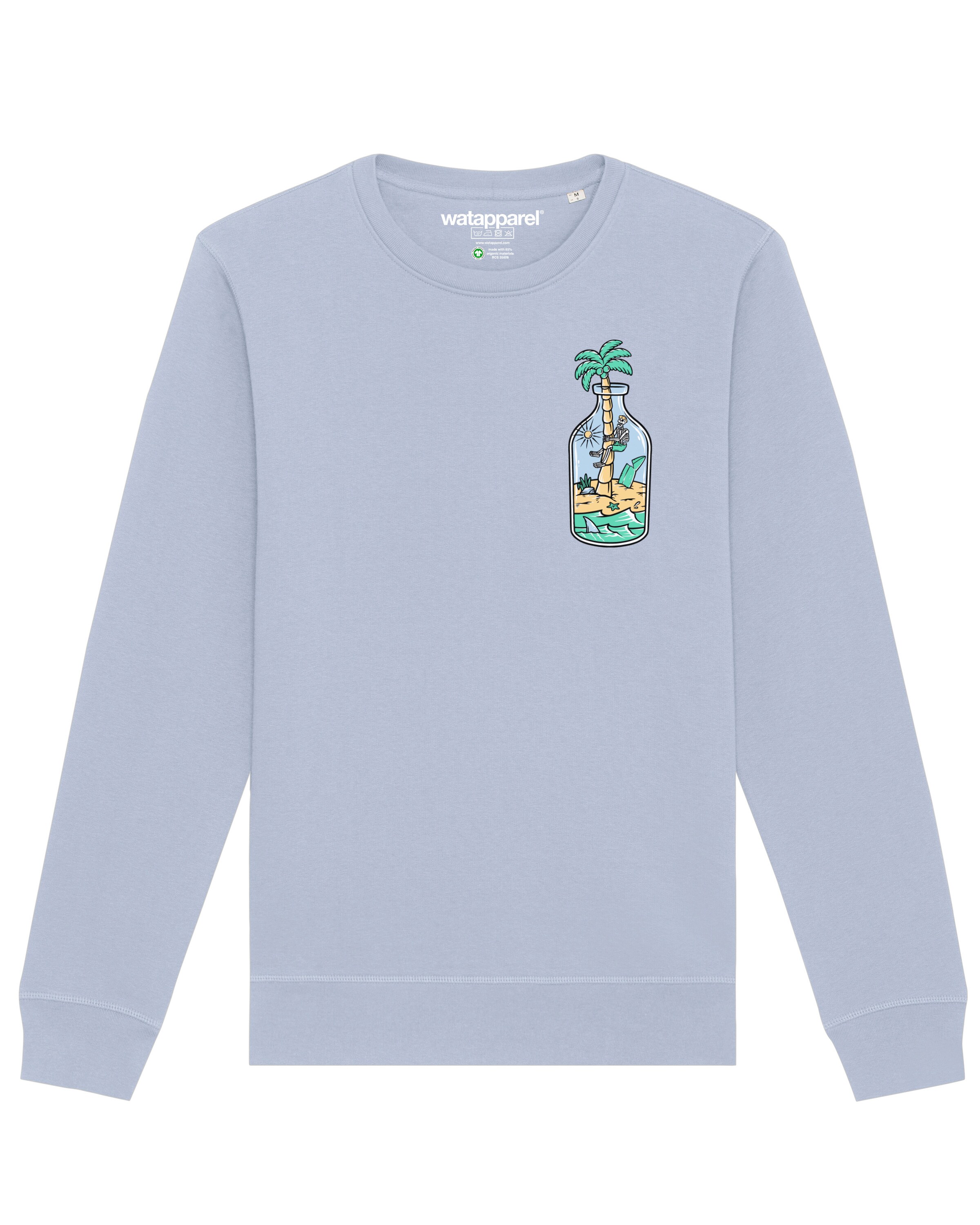 Watapparel Sweatshirt 'Holiday in a bottle' in Blau: Vorderseite