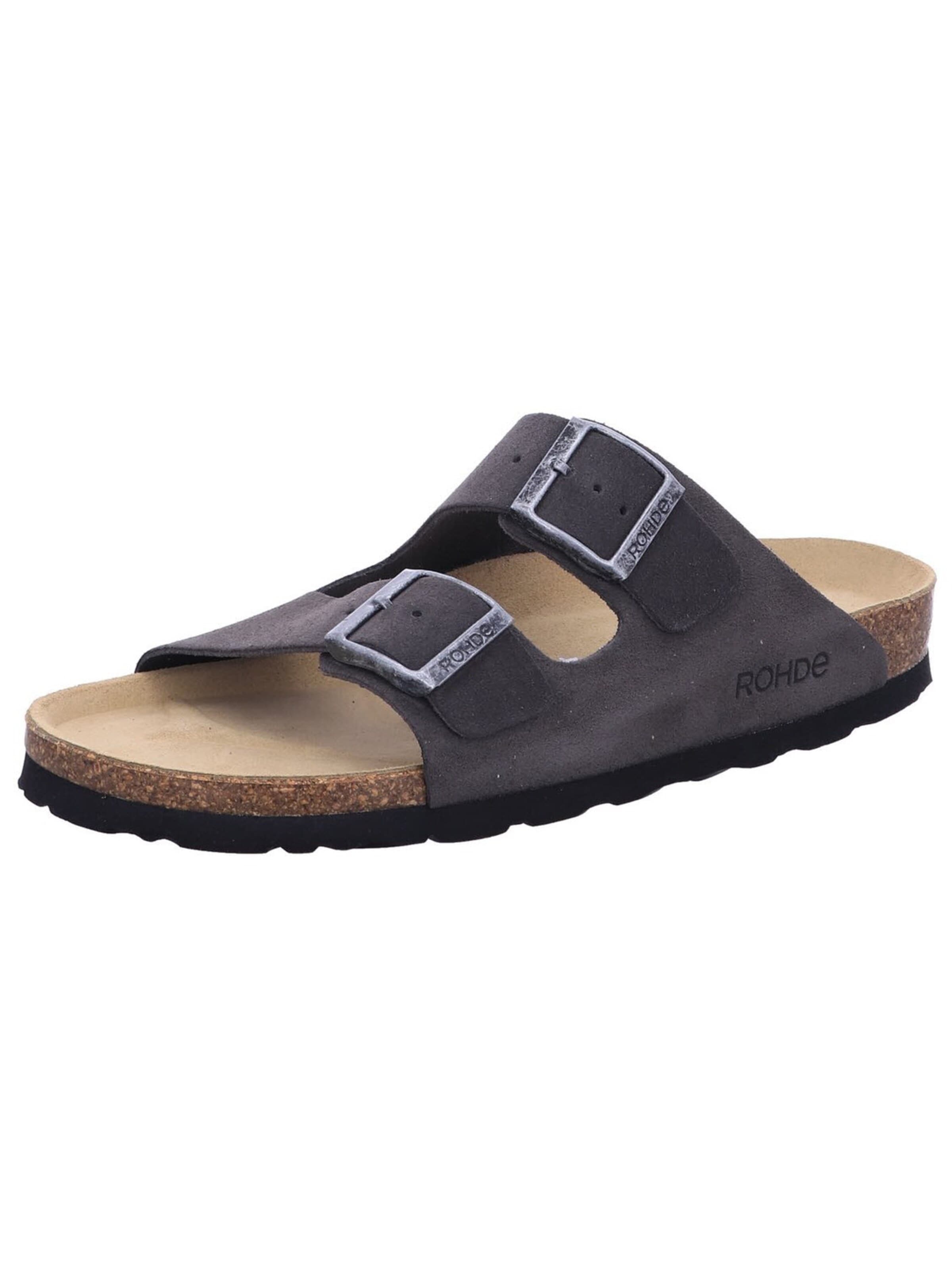 ROHDE - Zapatos abiertos 'Pantolette Herren 5922 83 Echtleder in grau' en gris: frente