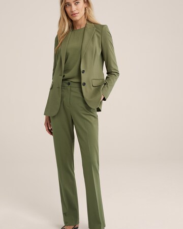WE Fashion Bootcut Kalhoty s puky – zelená