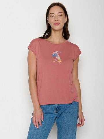 Maglietta 'Timid Bird Look' di GREENBOMB in rosa: frontale