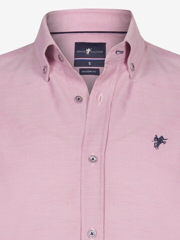 DENIM CULTURE Regular fit Button Up Shirt 'Fedro' in Pink