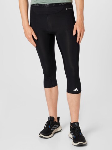 Skinny Pantaloni sportivi 'Techfit 3/4' di ADIDAS PERFORMANCE in nero: frontale