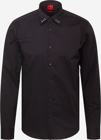 HUGO Red - Ajuste regular Camisa 'Ermo' en negro: frente