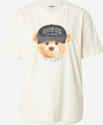 GUESSMajica 'TEDDY BEAR HAT' - bijela boja: prednji dio
