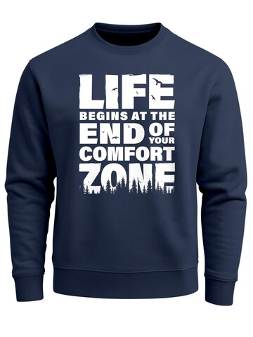 Neverless Sweatshirt 'life begins' in Blue: front