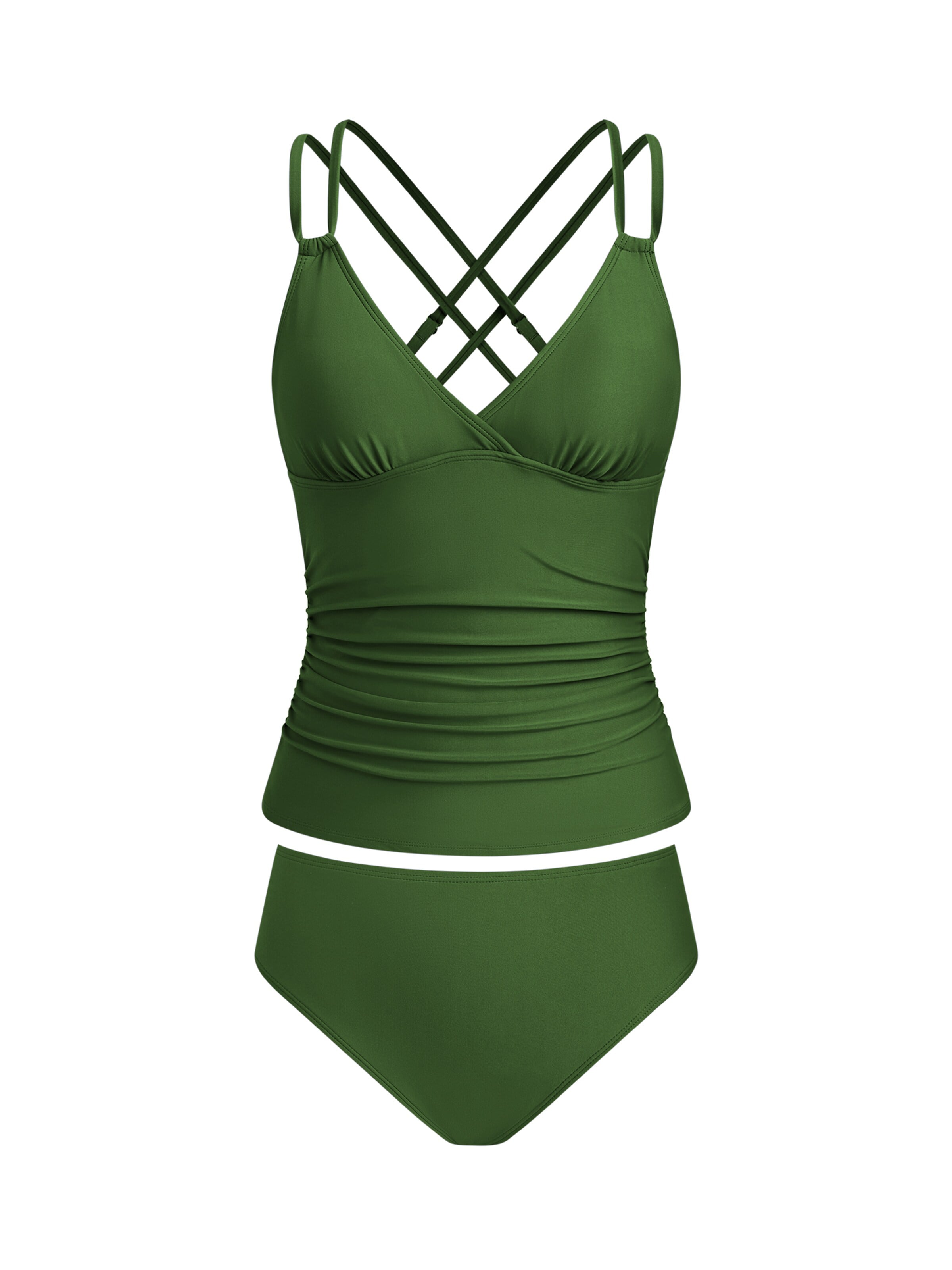 Cupshe Klassisch Tankini 'DAA12D6C074RR'‌‌‌‌‌‌ in Grün: Vorderseite