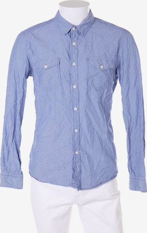 DE.CORP Button Up Shirt in S in Blue: front