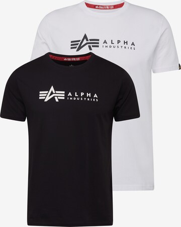 ALPHA INDUSTRIES Tričko – černá: přední strana