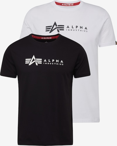 ALPHA INDUSTRIES Tričko - čierna / biela, Produkt