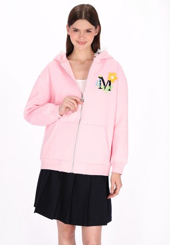 MYMO - Sudadera con cremallera en rosa: frente
