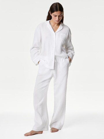 Marks & Spencer Pyjama in Wit: voorkant