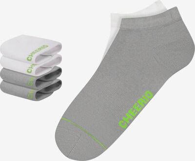 CHEERIO* Ankle Socks 'Sneaker Pal' in Grey / Lime / White, Item view