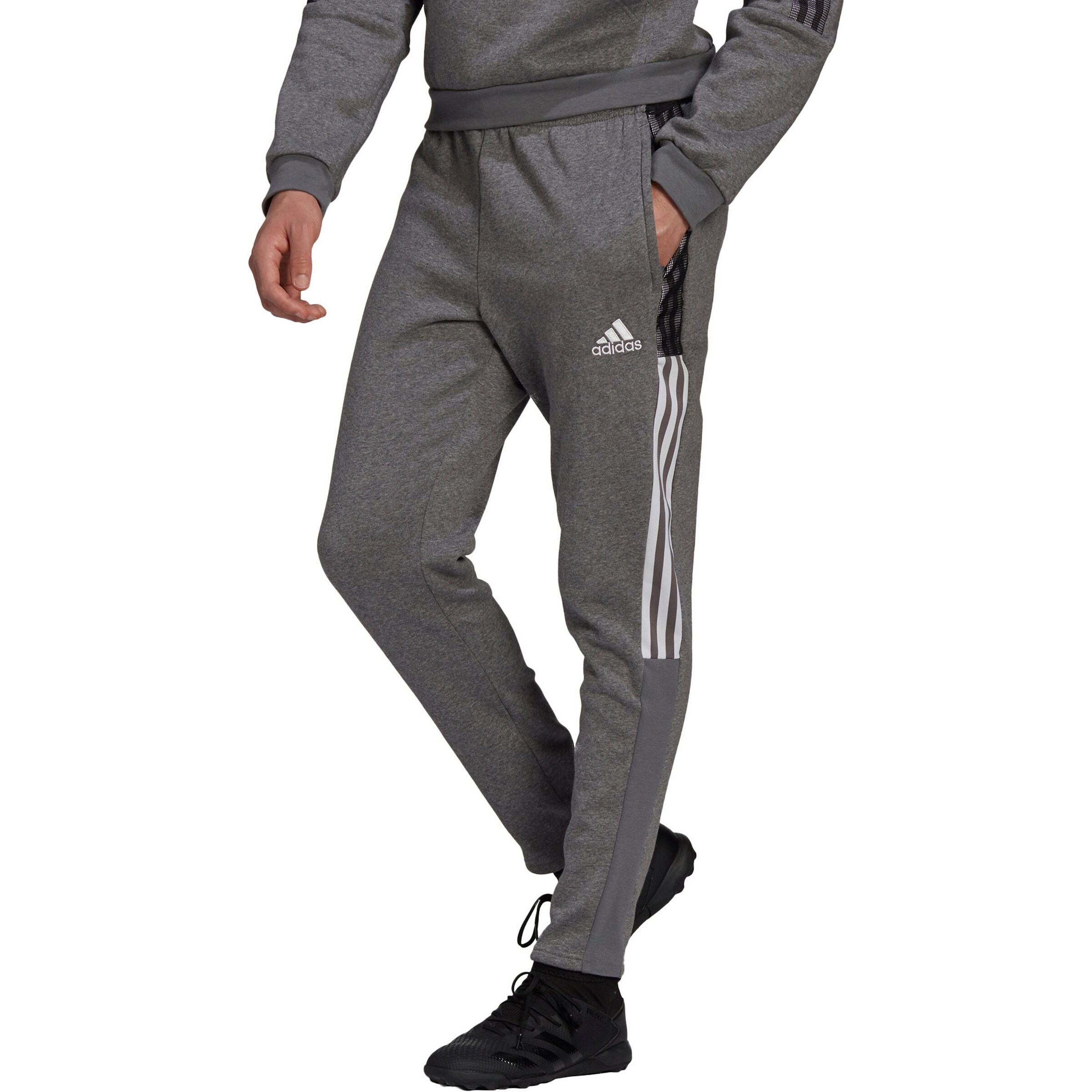 ADIDAS SPORTSWEAR Tapered Sportbroek 'Tiro 21' in Grijs: voorkant