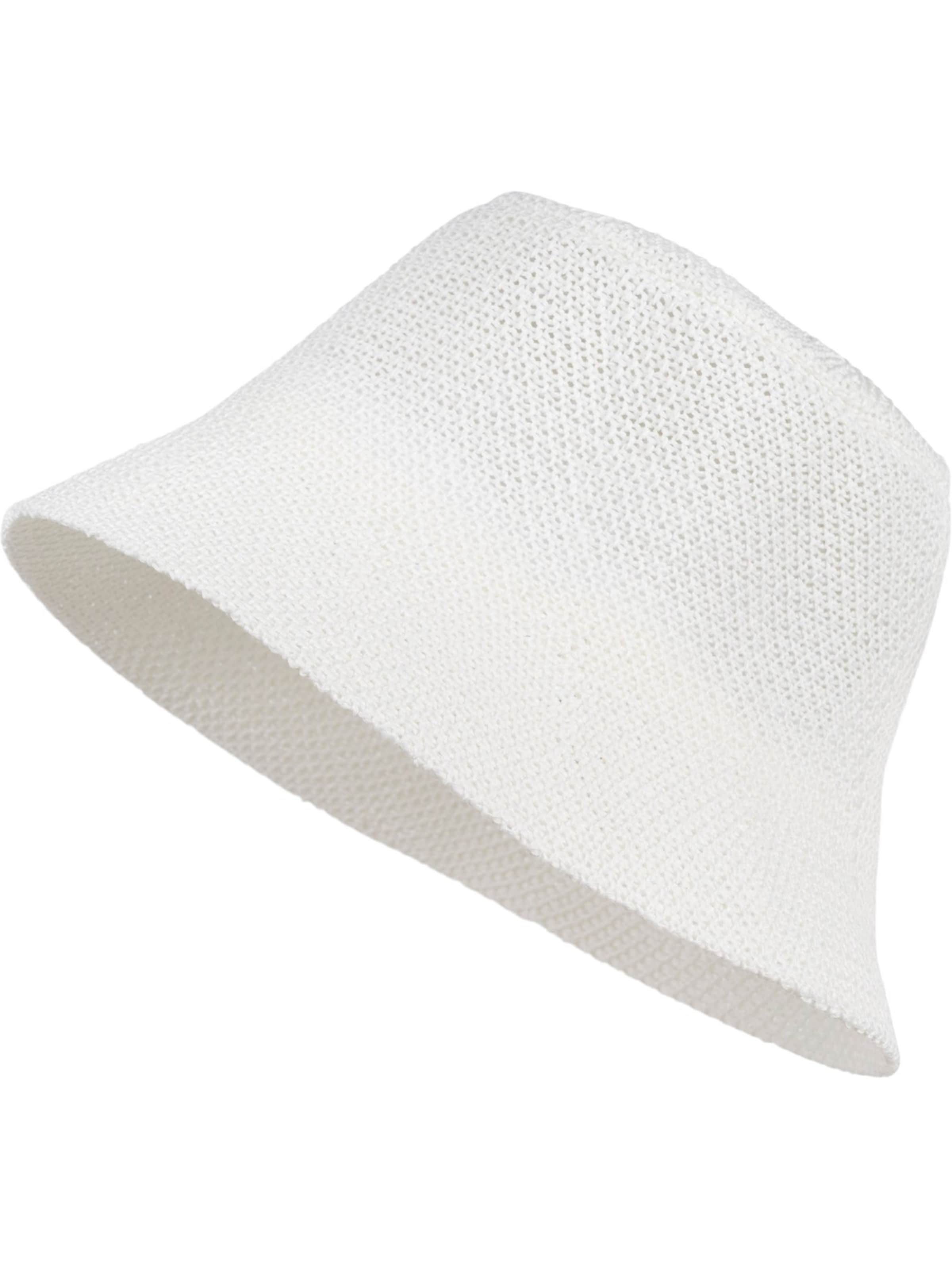 styleBREAKER Hut 'Fischerhut aus Papierstroh - Knautschhut'‌ in weiß, Produktansicht