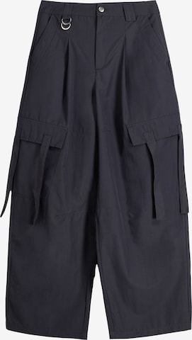 Bershka Wide leg Cargobroek in Grijs: voorkant