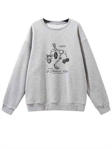 Felpa 'Women's Fleece Pullover, Sweatshirt with INS Print, Long Sleeve, Loose Fit' di GORHEY in grigio