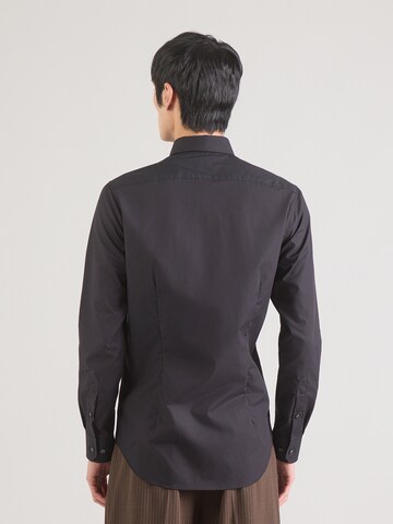 Slim fit Cămașă de la Michael Kors pe negru: spate