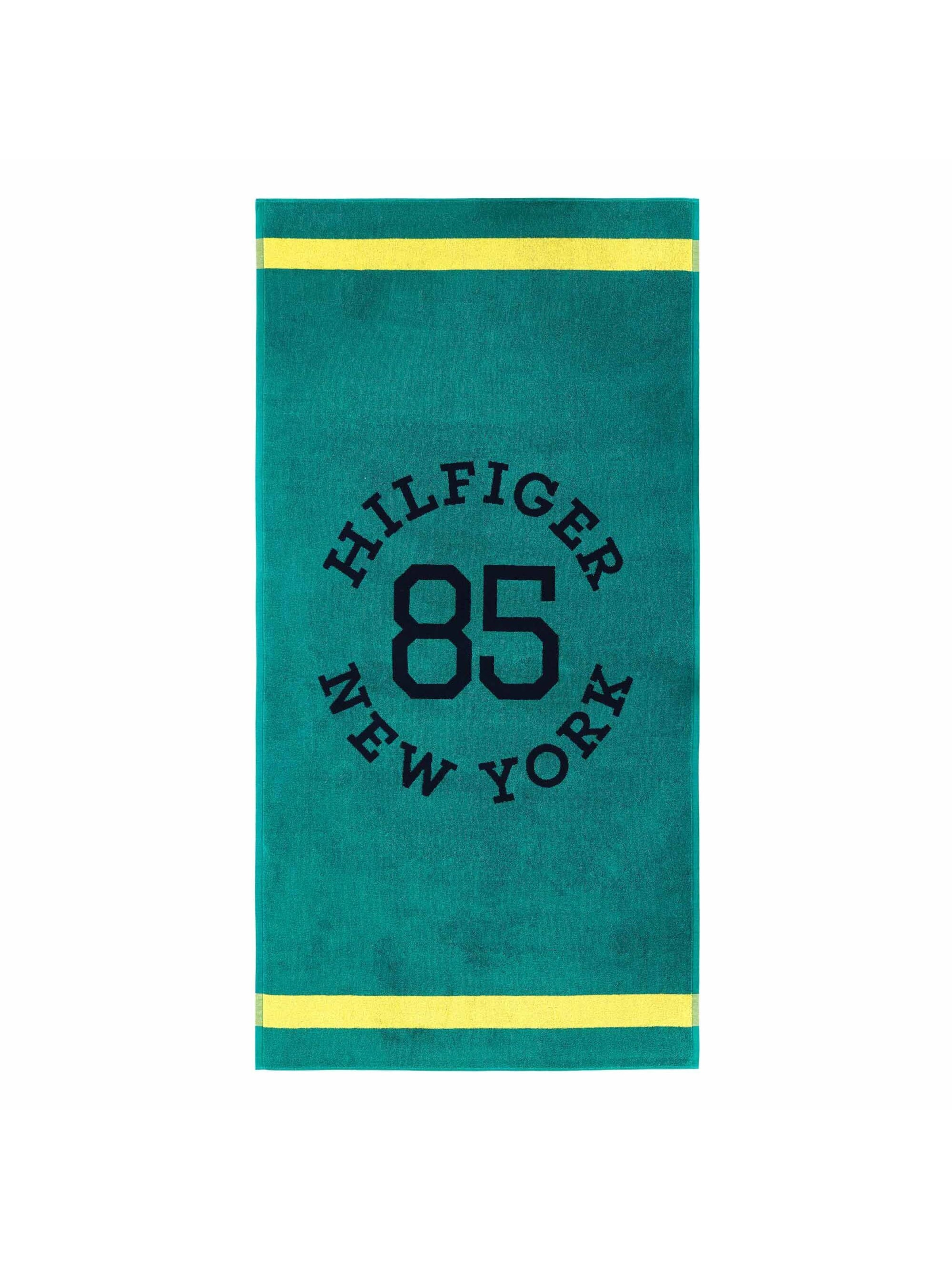 Serviette de plage 'TRAINING' TOMMY HILFIGER en vert : devant