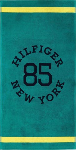 TOMMY HILFIGER Beach Towel 'TRAINING' in Green: front