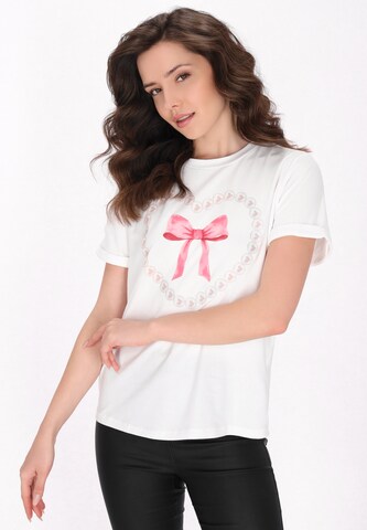 T-shirt faina en blanc : devant
