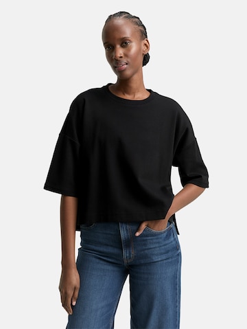 TOM TAILOR DENIM Shirt in Zwart: voorkant