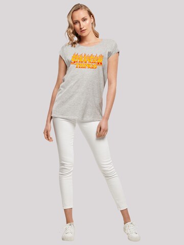 F4NT4STIC Shirt 'Stranger Things Fire Women Netflix TV Series' in Grey