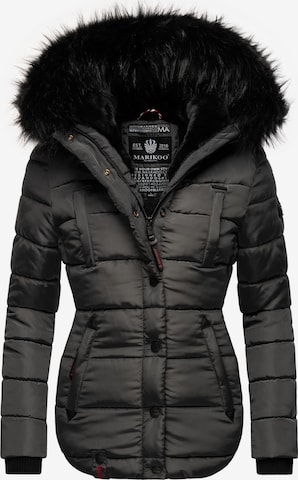MARIKOO Winter Jacket 'Lotusblüte' in Grey: front