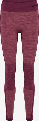 Skinny Pantalon de sport Hummel en violet : devant