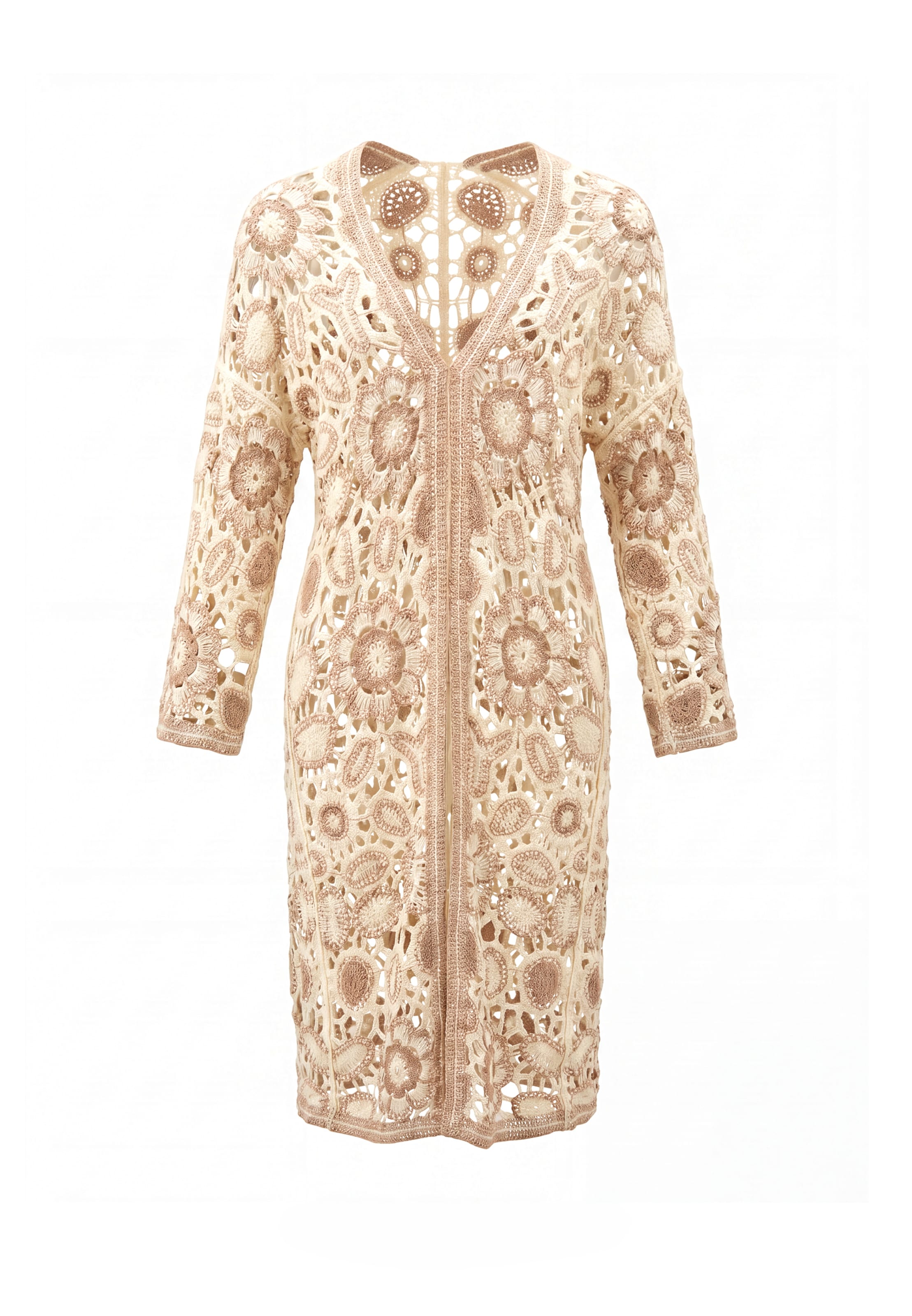 usha FESTIVAL Gebreid vest in Beige: voorkant