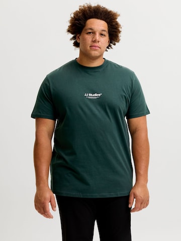 T-Shirt 'JJESoho' Jack & Jones Plus en vert : devant
