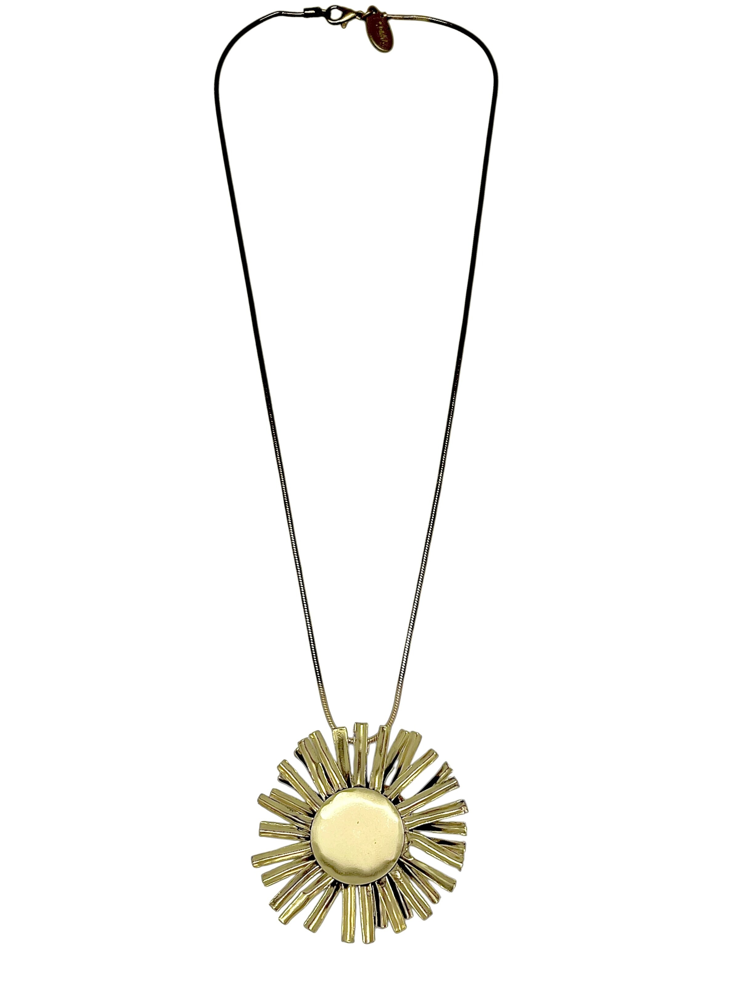 Gloria Mago - Cadena 'Sunflower pendant necklace, gold brass' en oro: frente