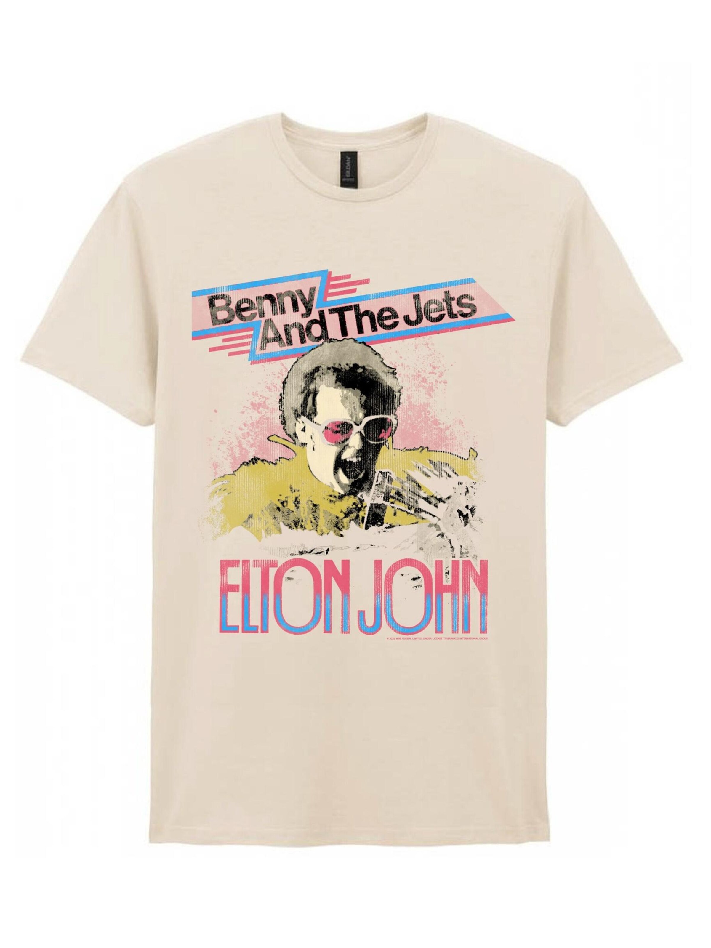 Rockshirts Shirt 'Elton John Bennie and the Jets T-Shirt' in White: front