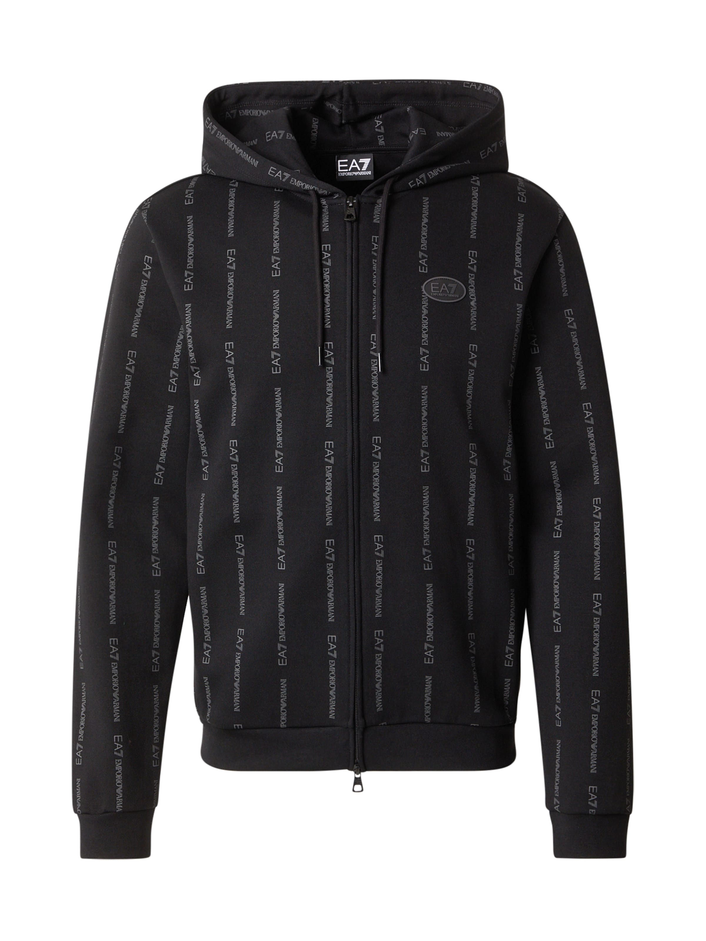 EA7 Emporio Armani Sweatjacke in Schwarz: Vorderseite