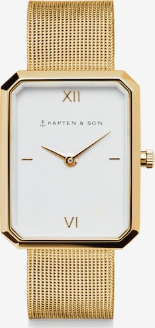 Montre à affichage analogique 'Grace Gold Mesh' Kapten & Son en or : devant