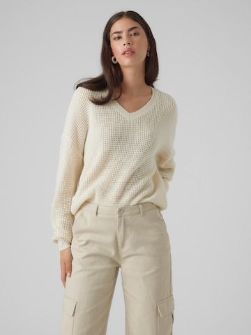 VERO MODA Trui 'LEANNA' in Beige: voorkant