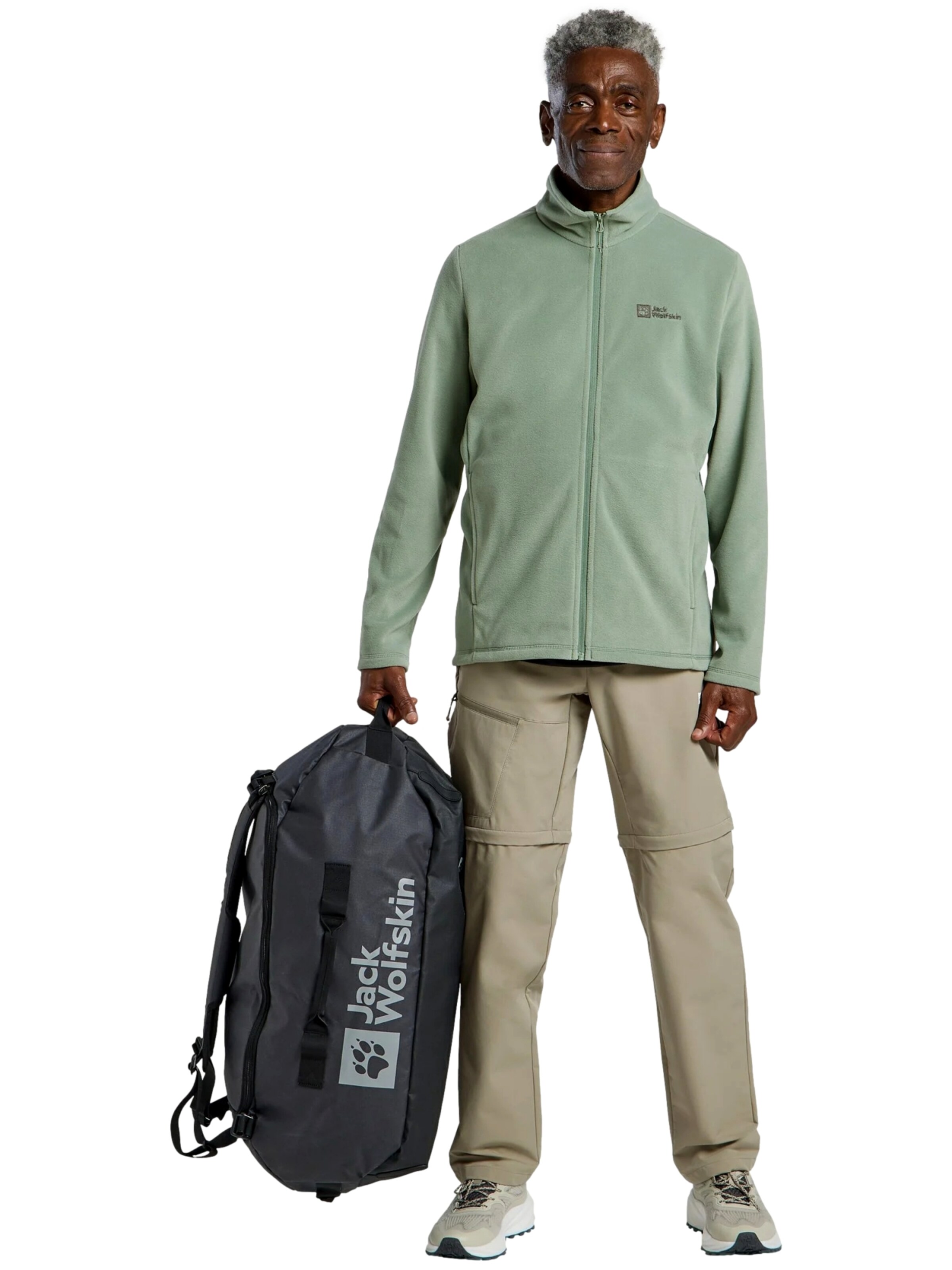 JACK WOLFSKIN Athletic fleece jacket 'Taunus' in Green