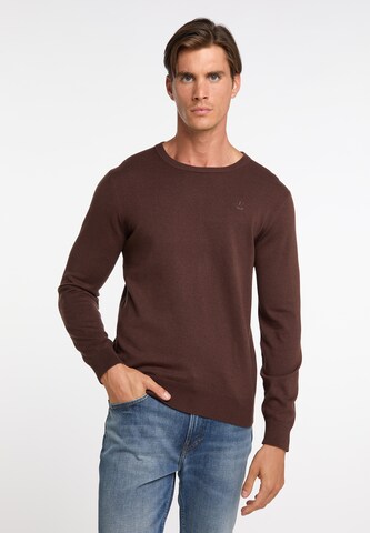 Pull-over DreiMaster Klassik en marron : devant