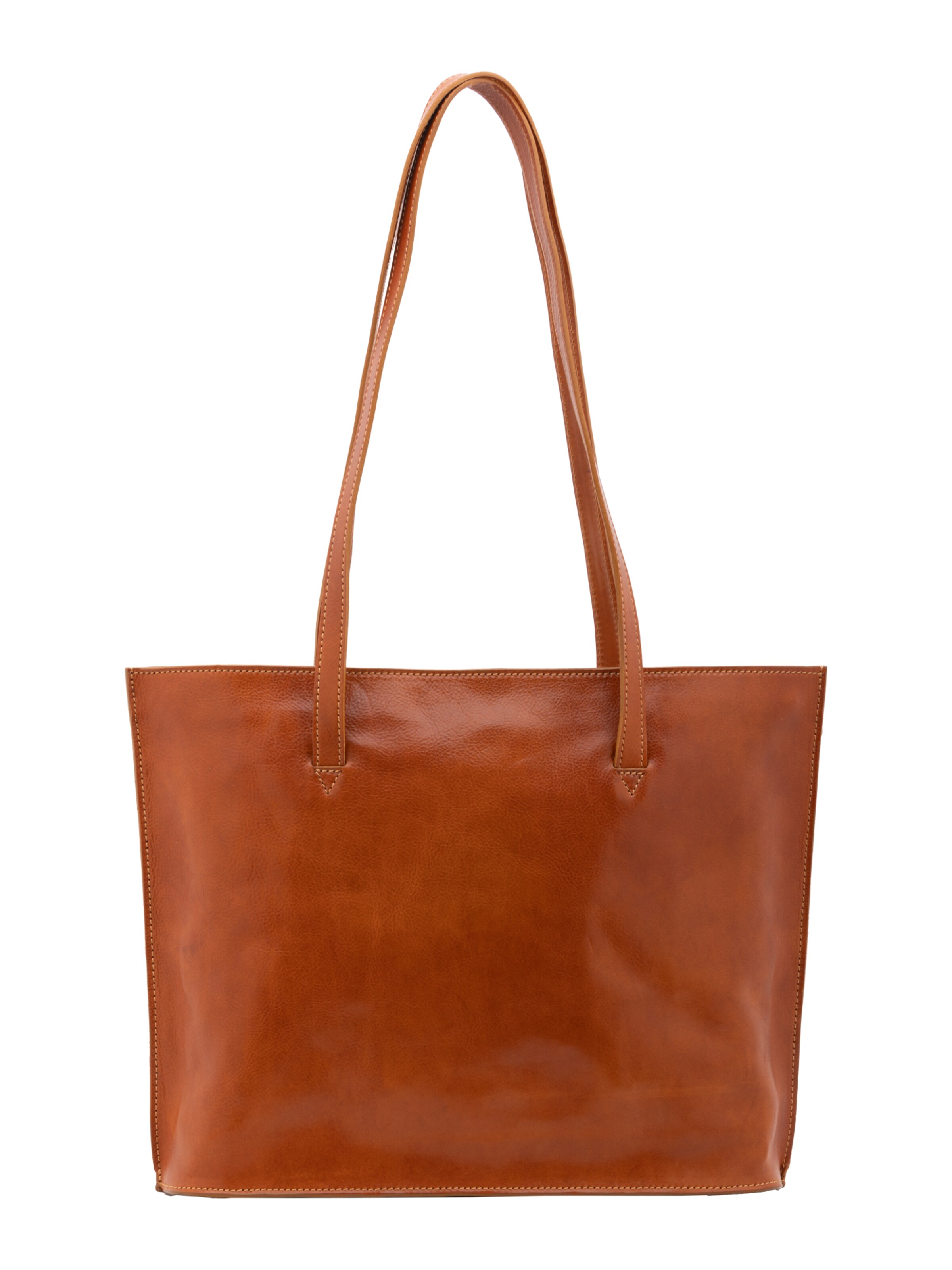 Borsa a spalla 'Borsa a Spalla Donna Pelle Vera Vacchetta - Chiusura Zip Made in Italy' di I Fratelli in beige: frontale